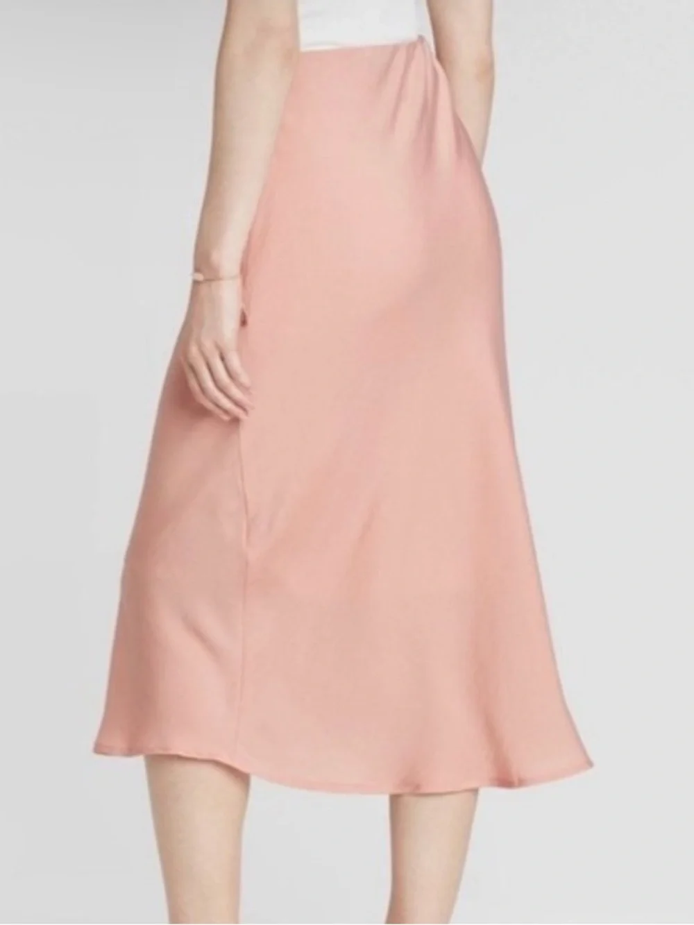ADAY Dusty Rose Satin Midi Skirt